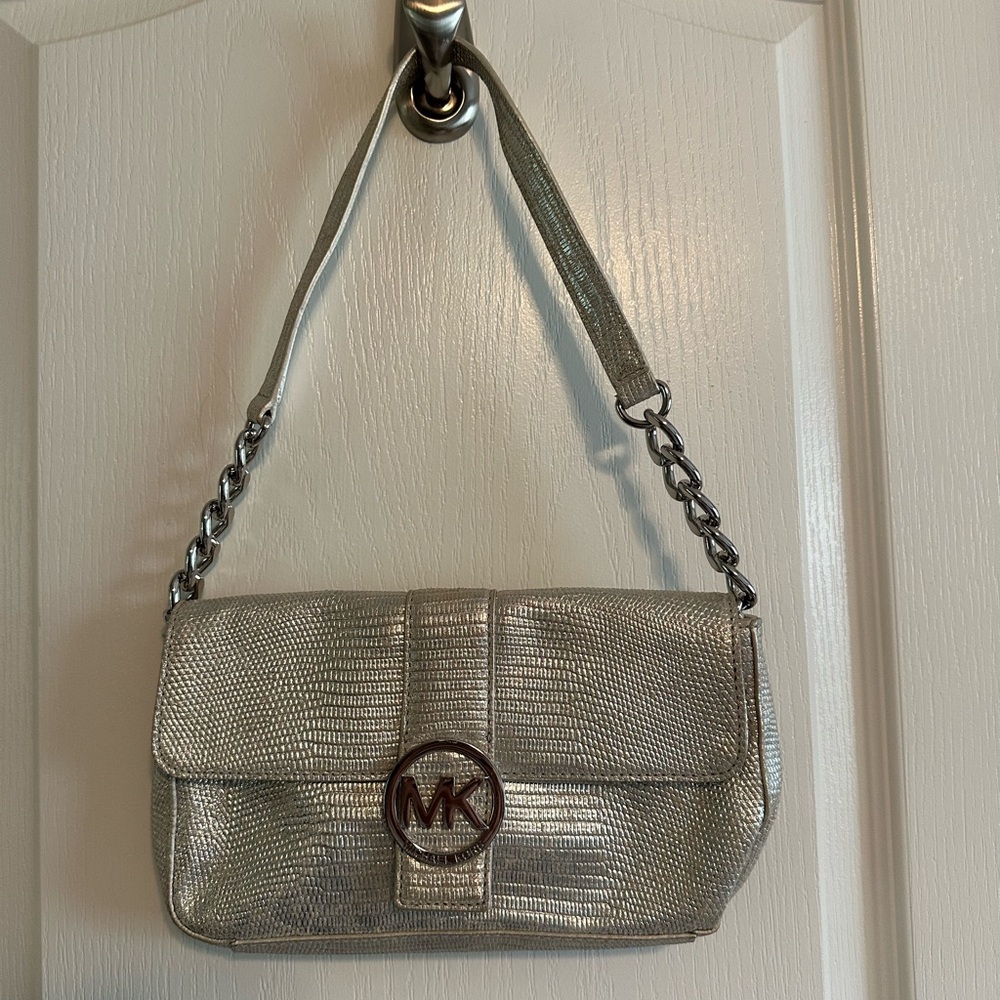 Michael Kors Metallic Silver Shoulder Bag